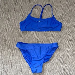 Blue Nike two-piece swimsuit